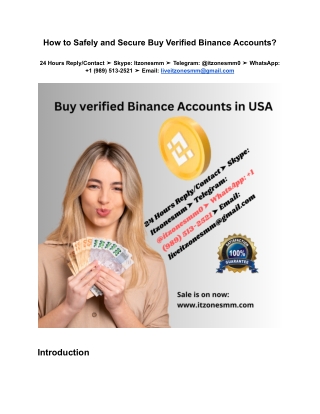 Top 7 Best Site To Buying Verified Binance Accounts - NYSC