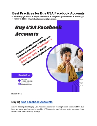 Best 5 Site To Buy USA Facebook Accounts (PVA &amp