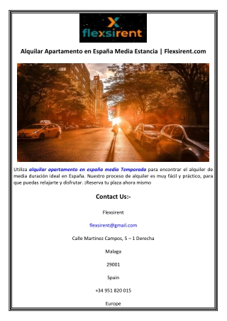 Alquilar Apartamento en España Media Estancia  Flexsirent.com
