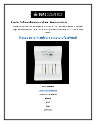 Pinceles Profesionales Manicura Rusa Zurecosmetics.es