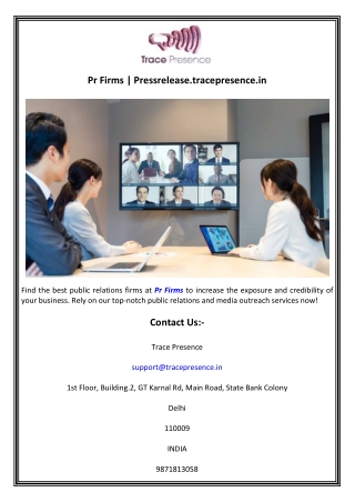 pr firms pressrelease tracepresence in