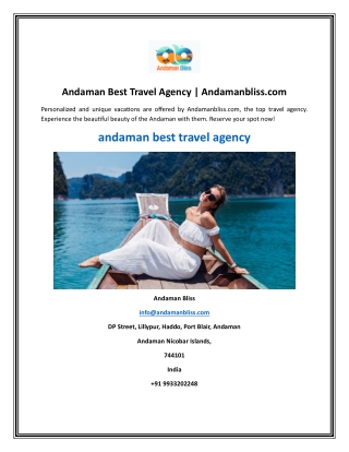 Andaman Best Travel Agency  Andamanbliss.com