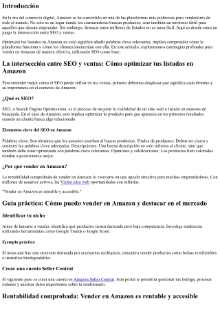 La intersección entre SEO y ventas: Cómo optimizar tus listados en Amazon