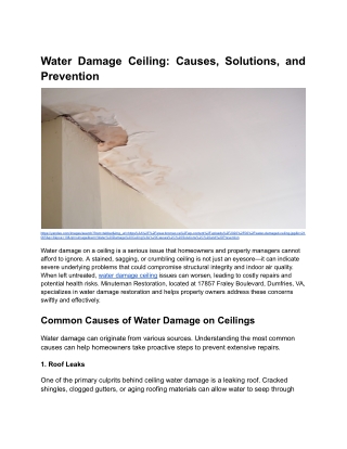 Blog Content _ Month 4 _ Water Damage Ceiling_ Causes, Solutions, and Prevention