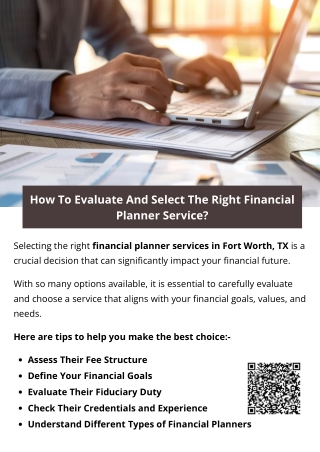 How To Evaluate And Select The Right Financial Planner Service?