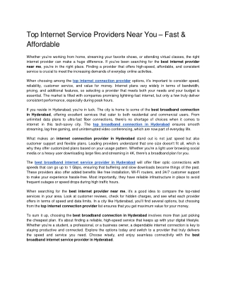 Top Internet Service Providers Near You – Fast & Affordable