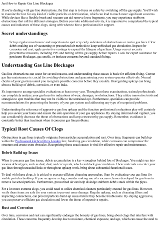 Exactly How to Deal With Gas Line Blockages