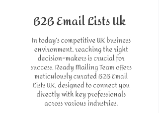 b2b email lists uk in today s competitive