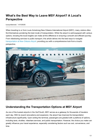 What’s the Best Way to Leave MSY Airport A Local’s Perspective