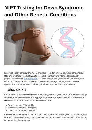 nipt testing for down syndrome and other genetic