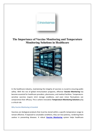the importance of vaccine monitoring