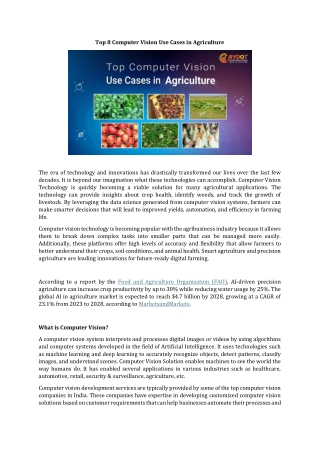Top 8 Computer Vision Use Cases in Agriculture