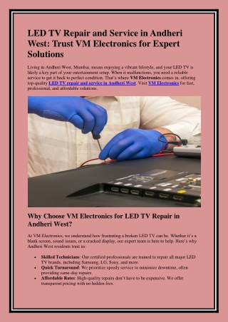 LED TV Repair and Service in Andheri West