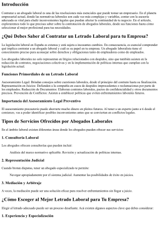¿Qué Debes Saber al Contratar un Letrado Laboral para tu Empresa?