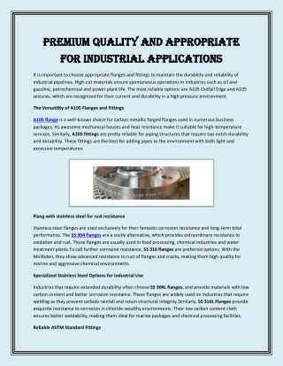 Premium quality and appropriate for industrial applications