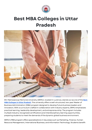 Best MBA Colleges in Uttar Pradesh