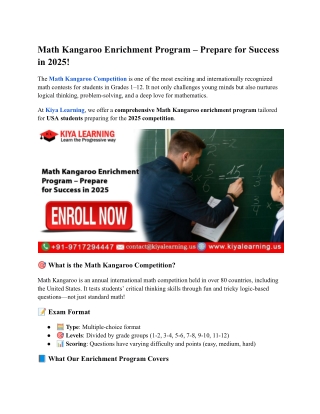 math kangaroo enrichment program prepare