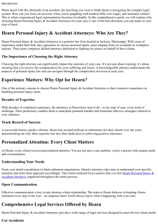 Why Choose Hearn Personal Injury & Accident Attorneys for Your Case?