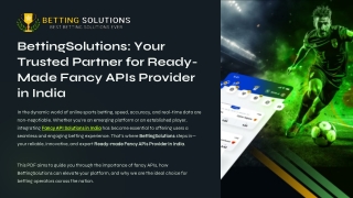 BettingSolutions: Ready-Made Fancy APIs Provider in India