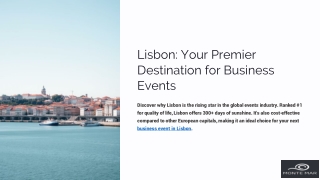 Upcoming Business events in Lisbon You Should Attend