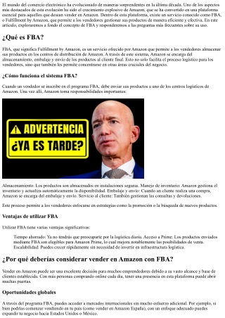 ¿Qué es FBA? Todo lo que necesitas saber para empezar