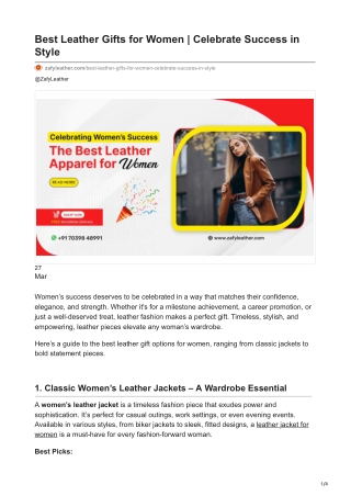 zafyleather.com-Best Leather Gifts for Women Celebrate Success in Style