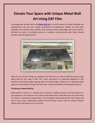 Elevate Your Space with Unique Metal Wall Art Using DXF Files