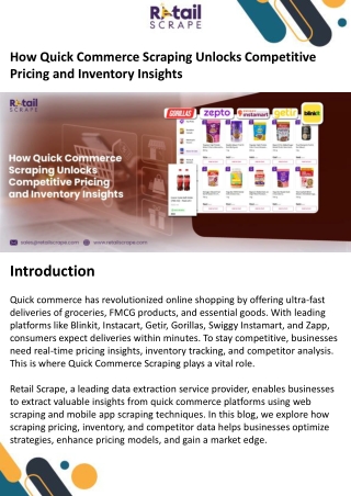 how quick commerce scraping unlocks competitive