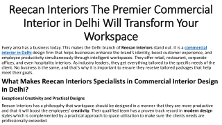 Commercial Interior in Delhi Experts – Reecan Interiors