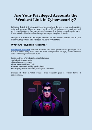 are your privileged accounts the weakest link