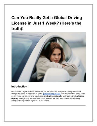 Can You Really Get a Global Driving License in Just 1 Week_ (Here’s the truth)!