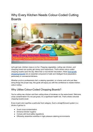 Why Every Kitchen Needs Colour-Coded Cutting Boards