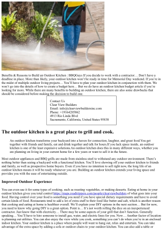 Benefits & Reasons to Build an Outdoor Kitchen : BBQGuys