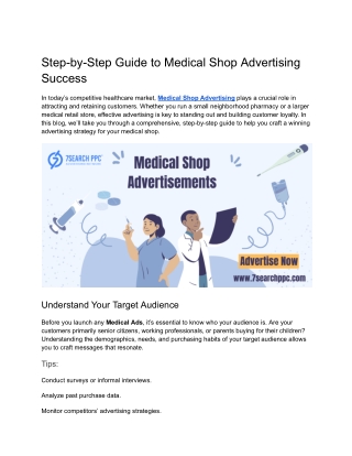 Step-by-Step Guide to Medical Shop Advertising Success