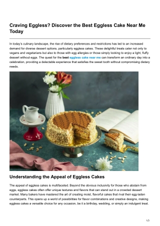 Craving Eggless Discover the Best Eggless Cake Near Me Today