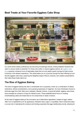 Best Treats at Your Favorite Eggless Cake Shop