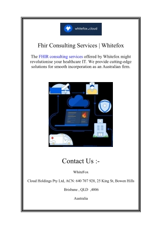 Fhir Consulting Services | Whitefox