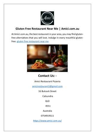 Gluten Free Restaurant Near Me Amici.com.au