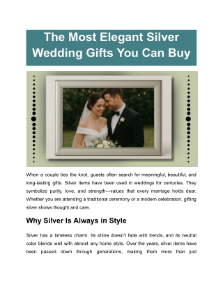The Most Elegant Silver Wedding Gifts You Can Buy