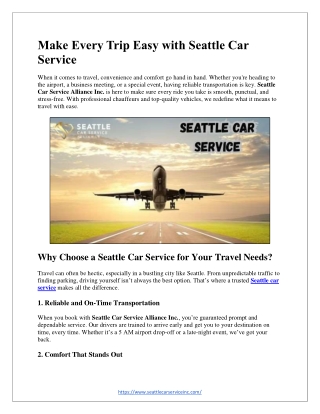 Make Every Trip Easy with Seattle Car Service