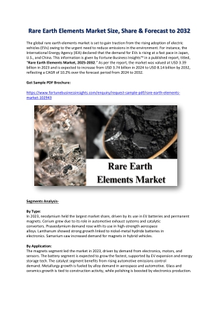 Rare Earth Elements Market Share Insights and Forecast 2032