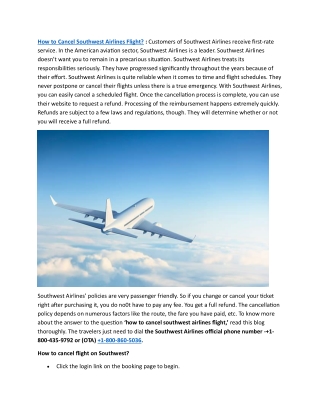 How to Cancel Southwest Airlines Flight