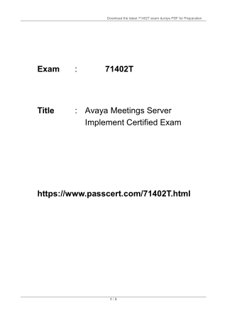 download the latest 71402t exam dumps
