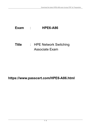 download the latest hpe6 a86 exam dumps
