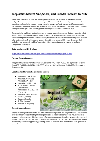 Comprehensive Bioplastics Market Analysis and Forecast to 2032