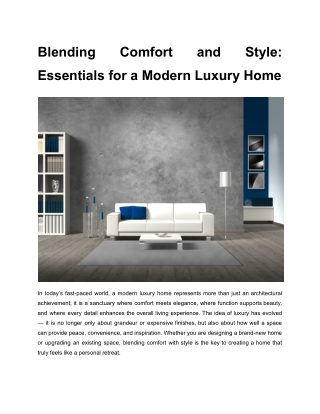 Blending Comfort and Style_ Essentials for a Modern Luxury Home
