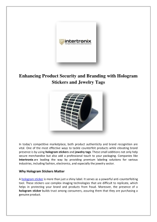 Tamper Evidence Sticker -  Intertronix