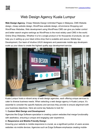 Web Design Agency Kuala Lumpur