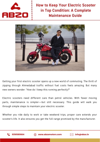 How to Keep Your Electric Scooter in Top Condition A Complete Maintenance Guide  (08-04)