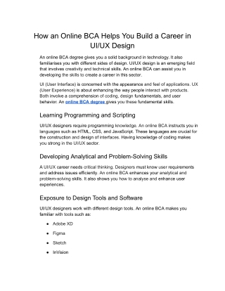 PU Online- How an Online BCA Helps You Build a Career in UI_UX Design